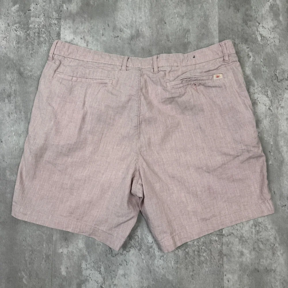Faherty Tradewinds Shorts Mens 36 Pink Linen Blend Summer Preppy Lightweight